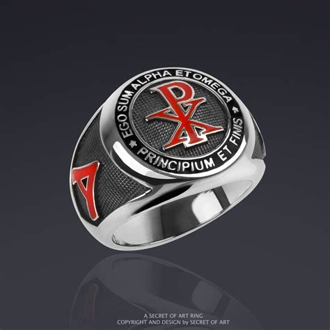 Chi Rho Ring Chi Rho Signet Ring Jesus Alpha Omega Catholic Etsy Hong