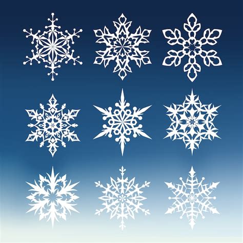 Premium Vector Snowflake Winter Set