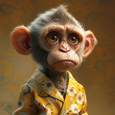 Cute baby monkey playing around | Premium AI-generated image