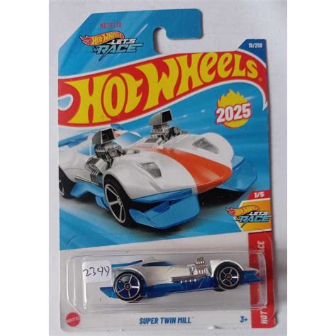 Jual Hot Wheels Super Twin Mill White Hot Wheels Let S Race Netflix Shopee Indonesia