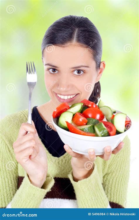 Woman eating healthy food stock photo. Image of people - 5496984