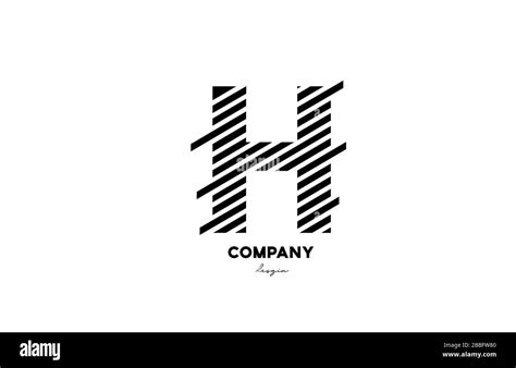 Black And White H Alphabet Letter Logo Icon Design For Company And Business Stock Vector Image