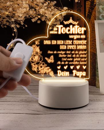 Tochter Geschenke Von Papa Vater Tochter Geschenke Led Acryl