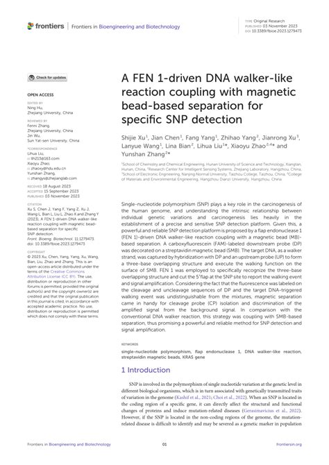 Pdf A Fen 1 Driven Dna Walker Like Reaction Coupling With Magnetic