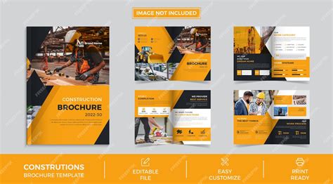 Premium Vector Construction Company 8 Page Brochure Template Premium