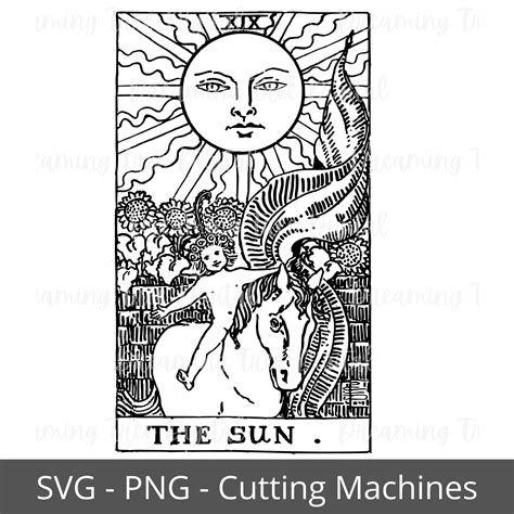 The Sun Tarot Card Svg Tarot Png Instant Download Etsy