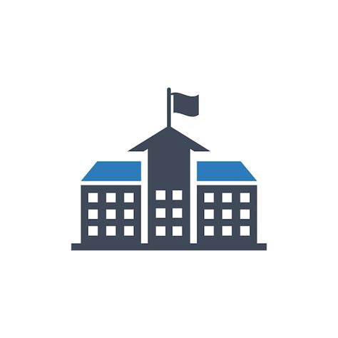 Premium Vector School Building Flat Vector Icon