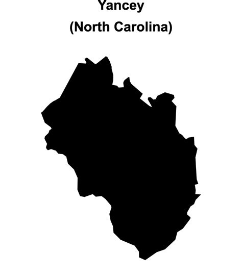 Yancey County North Carolina Blank Outline Map 46855384 Vector Art At