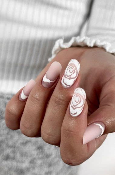 Cute Spring Nail Art Inspirations White Rose Inspired Nails