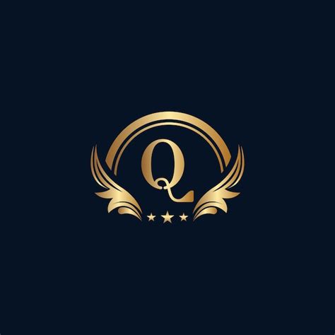 Premium Vector Luxury Letter Q Logo Royal Gold Star