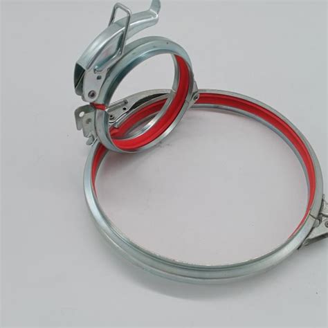 Round Ducting Clamps Quick Release Pipe Clamp With Red Rubbe Flange pipe clamp