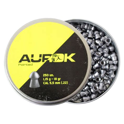 Chumbinho Aurok Pointed 5 5mm Lata 250 Un 1 15g Cada Agropesc