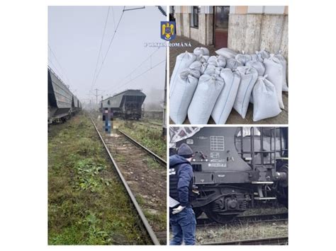 Trei romașcani au furat peste 2 tone de cereale dintr un tren de marfă