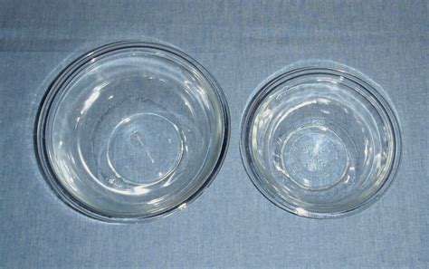 Set 2 Pyrex Nesting Bowls 322 1l And 323 15l Clear Glass Prep Mixing