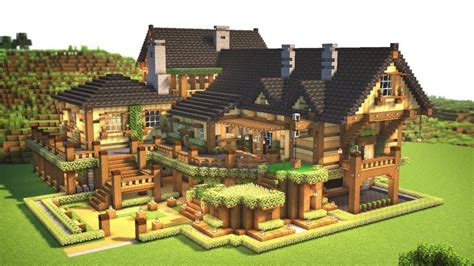 Minecraft Wooden Mansion Build Tutorial