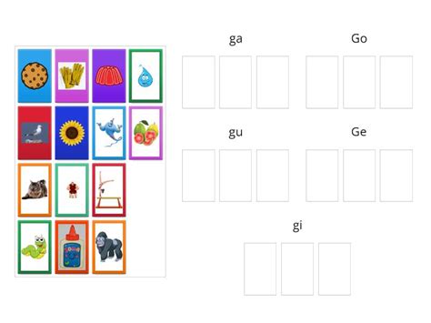 Palabras Y Dibujos Con Ga Ge Gi Go Gu Group Sort
