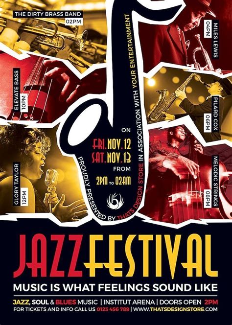 Jazz Festival Flyer Template V8 Party Flyers For Photoshop