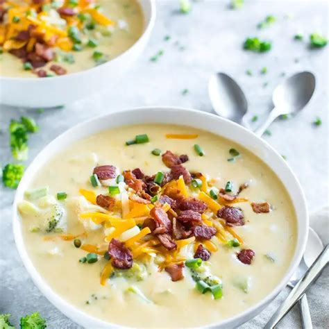 Loaded Broccoli Cheese And Potato Soup Recipe Yummly Recipe Potato Cheese Soups Broccoli