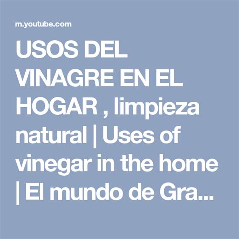 USOS DEL VINAGRE EN EL HOGAR Limpieza Natural Uses Of Vinegar In