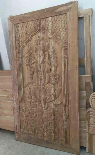 Exterior Teak Wood Ganesha Carved Door For Home At Rs 41300 Piece In