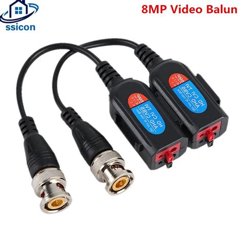 10 Pairs Hd 8mp Video Balun Cctv Twisted Pair Transmitter Connecter Video Baluns For Tvicviahd