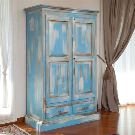 Armadio A Due Ante E Due Cassetti In Legno Stile Country Disponibile