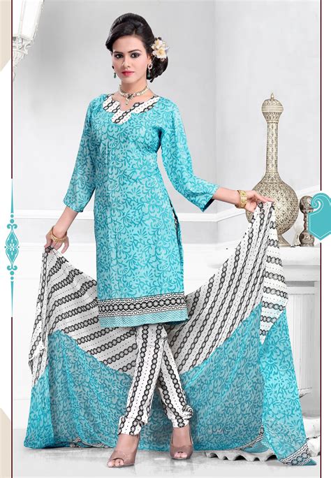 Light Blue Crepe Salwar Suit With Floral Print Vibrant And Glamorous