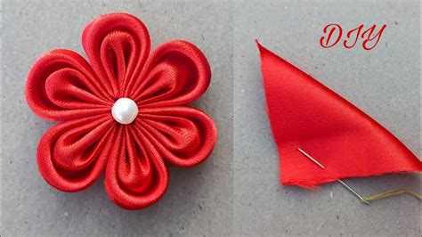 DIY How To Make An Adorable Fabric Rose Flower In Just 5 Minutes