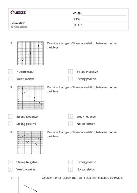 50 Correlation And Coefficients Worksheets On Quizizz Free And Printable