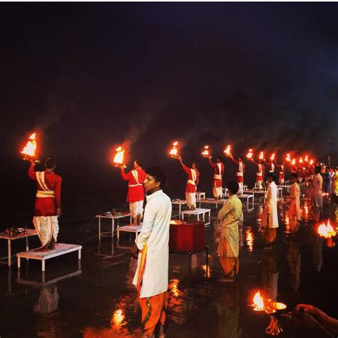 The Ganga Aarti In Rishikesh Organized Each Day Along Sunset And