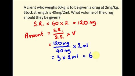 Nursing Dosage Calculations Examples