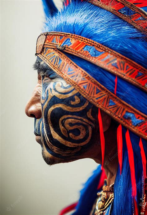 Premium AI Image | face of a person aboriginal 3d rendering