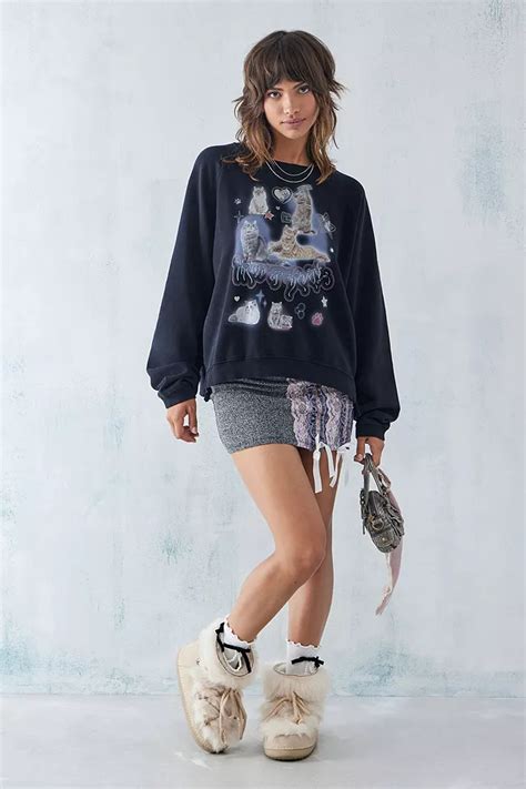 Minga London Meow Or Never Kitty Sweatshirt | Urban Outfitters UK