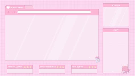 Pink Twitch Overlay Just Chatting Gaming Overlay Stickers W