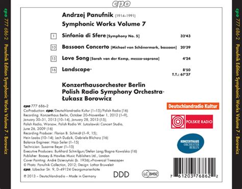 O P Bis Da Rosa Andrzej Panufnik Sfere Symphonic Works Vol