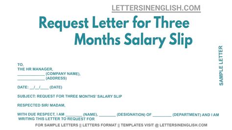 Request Letter For Three Months Salary Slip Sample Letter Requesting For Salary Slip Of 3