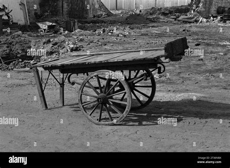 Traditional Wooden Handcart Used For Market And Street Trading Photo