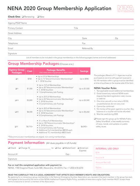 Fillable Online NENA 2020 Group Membership Application Fax Email Print