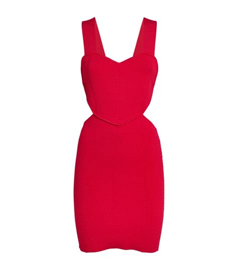 Womens Hervé Léger red Heart Detail Mini Dress Harrods UK