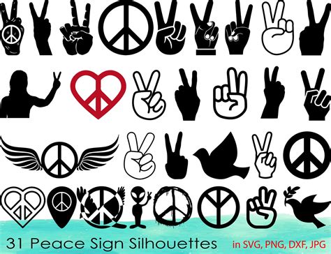 31 Peace Sign Svg Bundle Peace Clipart Peace Dxf Peace Vector Peace Png Hand Peace Svg Peace Cut