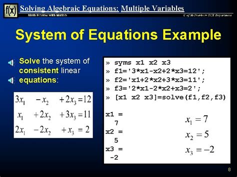 Matlab System Of Equations Solver Mainken