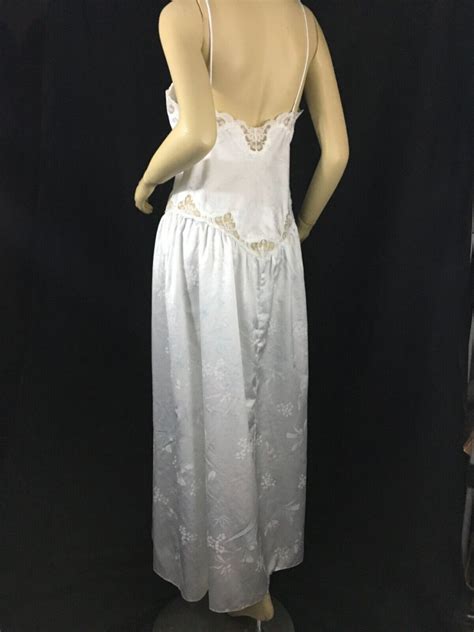 Peignoir Set Floral Satin Nightgown And Half Robe S Gem