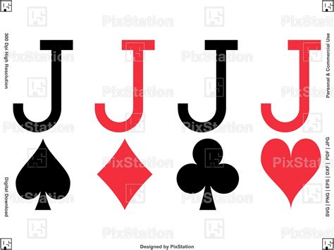 Card Suits Svg Playing Ace King Queen Jack Suits Heart Spade