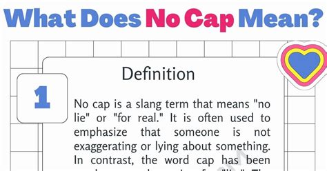 No Cap Meaning What Does The Slang Term No Cap Mean • 7esl