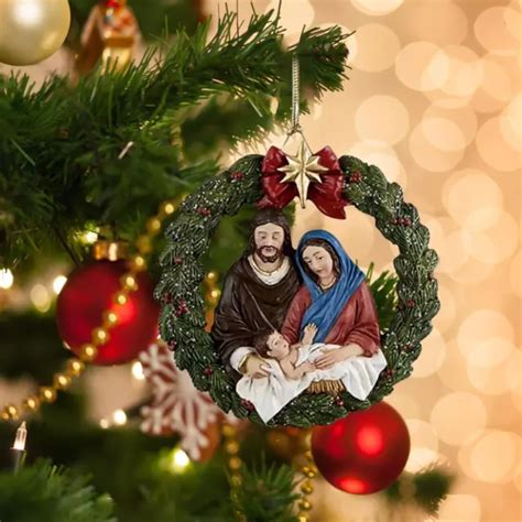 PENDENTIF D ARBRE DE noël scène de la nativité de jésus pour cour