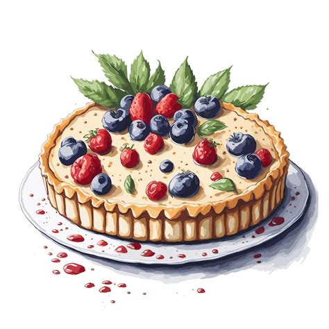 Aquarellvektor Neenish Tart Pastry Clipart Bearbeitbarer Weißer