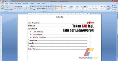 Cara Membuat Daftar Isi Dengan Titik Titik Otomatis Di Microsoft Word