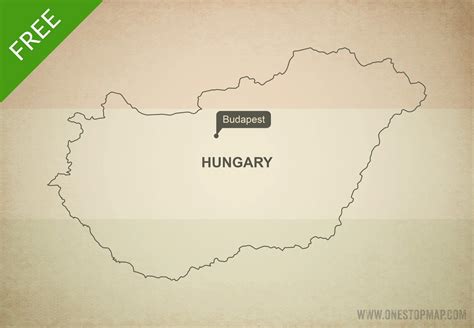 Free Vector Map of Hungary Outline | One Stop Map