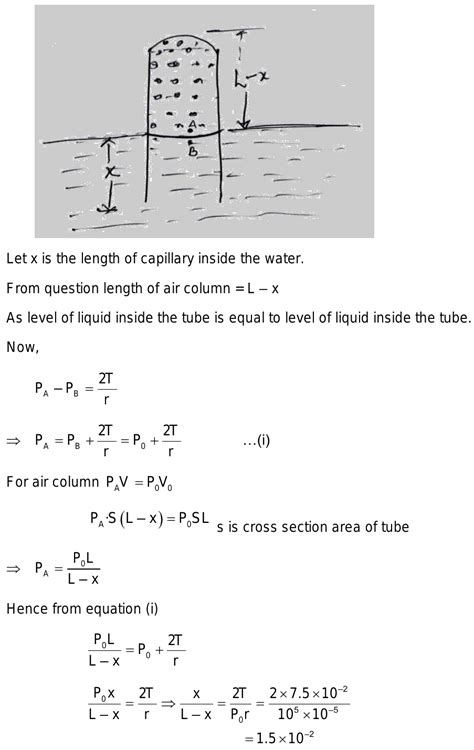 A Glass Capillary Sealed At The Upper End Is Of Length M And