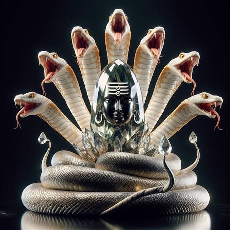 Premium Ai Image A Silver Statue With Snakes Around It